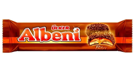 Печенье Ulker Albeni Bites в молочном шоколаде с карамелью и крошками печенья 