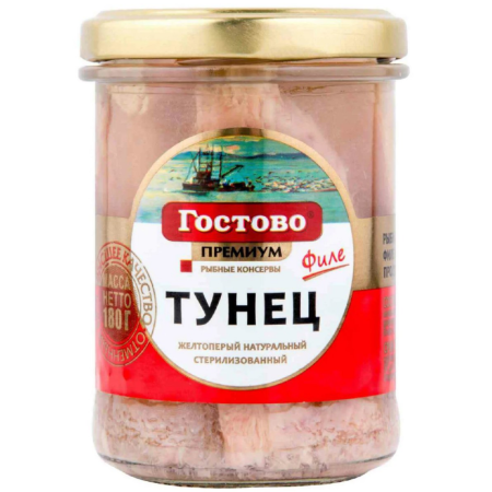 Тунец желтоперый натуральный премиум филе ТМ Гостово