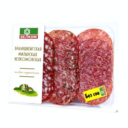 Колбаса сырокопченая Ассорти Велком нарезка