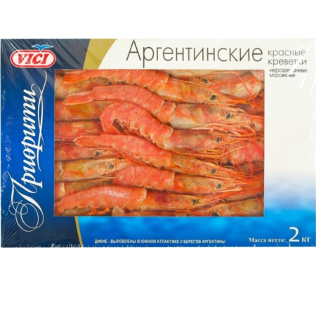 Креветки красные Аргентинские Приорити в панцире c головой 20/30, VICI
