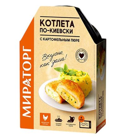 Котлета По-киевски Мираторг с картофельным пюре замороженная