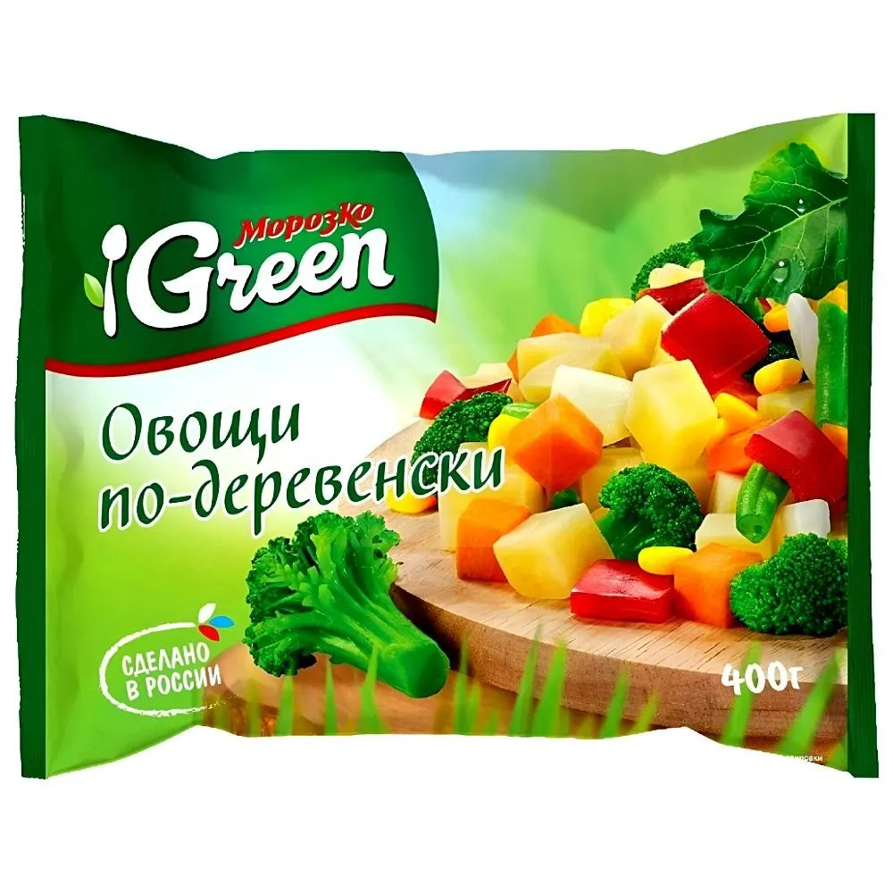 Овощная смесь Овощи По-деревенски Морозко Green купить недорого: низкая  цена на овощная смесь овощи по-деревенски морозко green в Москве с доставкой