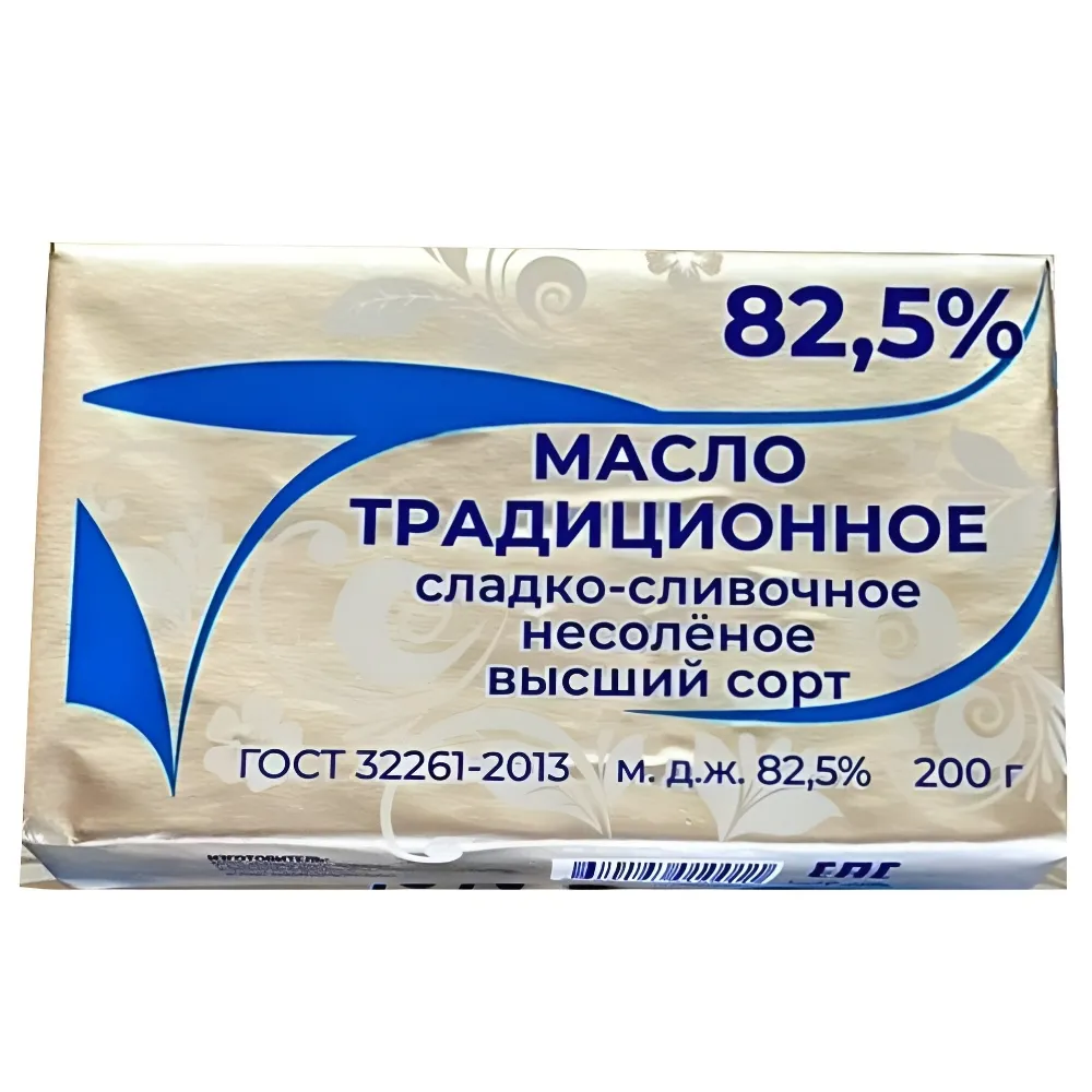 Масло сладко-сливочное Традиционное 82,5% несоленое