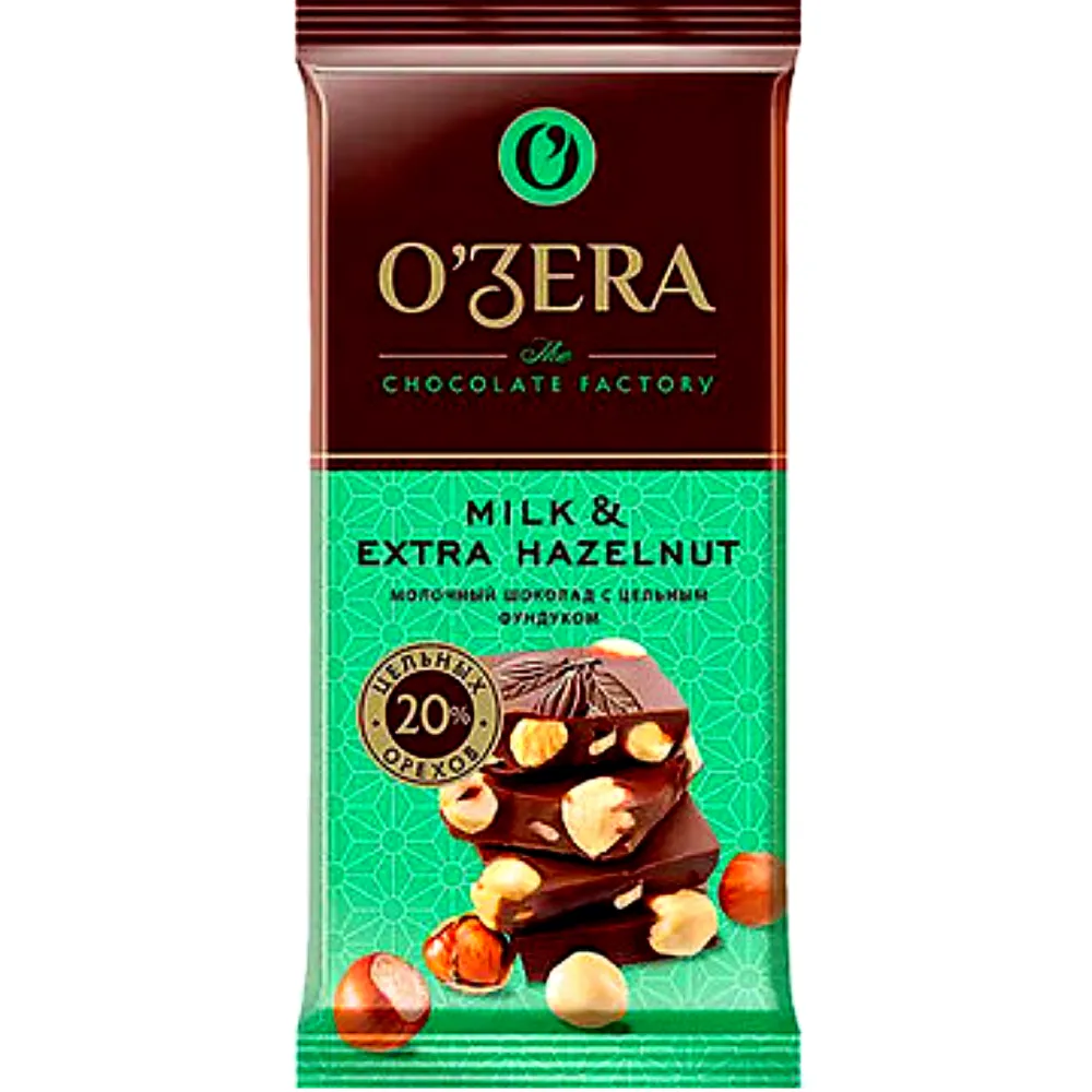 Озера с цельным фундуком. Шоколад Ozera Milk Extra Hazelnut. Шоколад o'Zera Extra Milk, 90г. Шоколад озера Экстра Милк 90 гр. Шоколад o"Zera Extra Milk & Hazelnut 90г молочный.