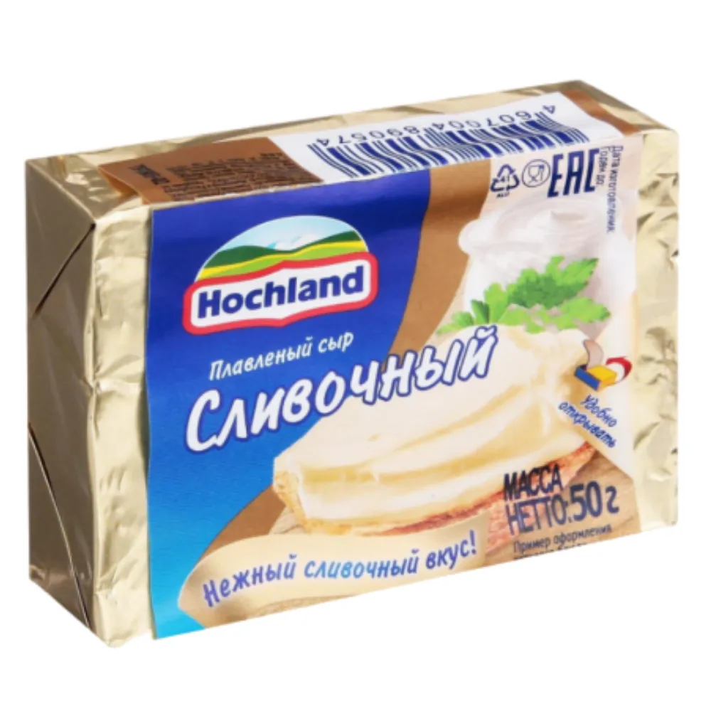 Сыр плавленый Hochland Сливочный 35% купить недорого: низкая цена на ...