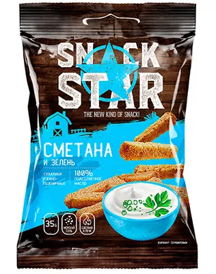 Сухарики Snack Star Сметана с укропом 35 г. в Москве по низкой цене с ...