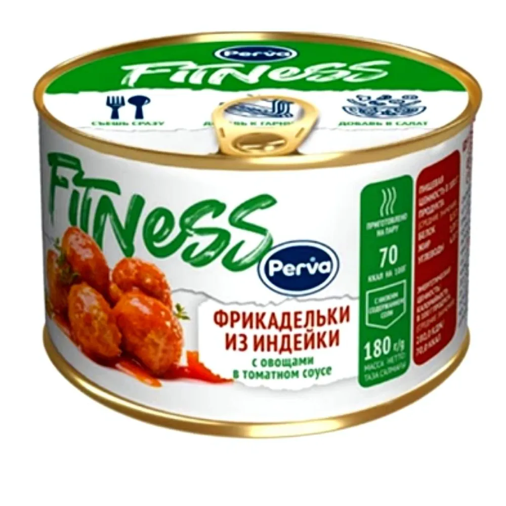 Фрикадельки из индейки с овощами в томатной соусе Perva Fitnes 180 гр г ...